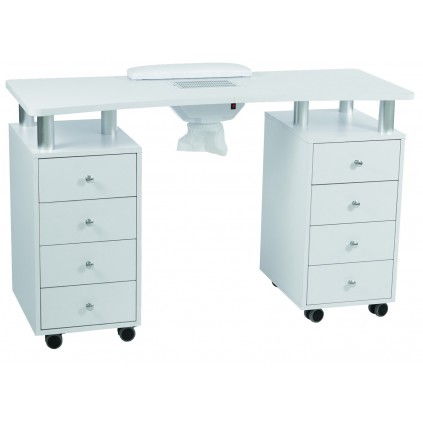 Table manucure double en bois avec aspiration