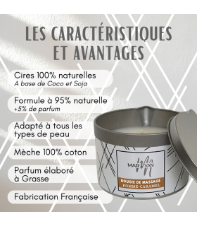 Bougie de Massage Pomme Caramel - Marvan