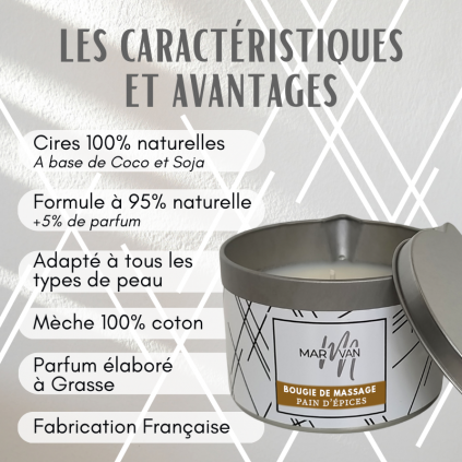 Bougie de Massage Pain d'Epices - Marvan