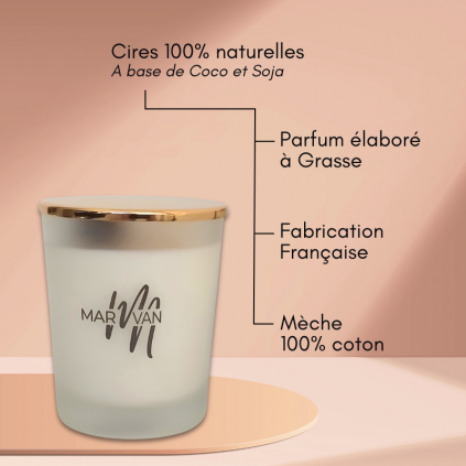 Bougie Parfumée Santal et Pierre de Jaspe Rouge - Marvan