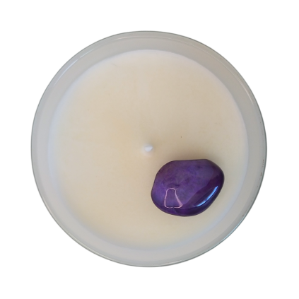 Bougie Parfumée Rose de Grasse et Pierre d'Agate Violette - Marvan