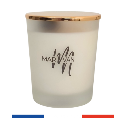 Bougie Parfumée Rose de Grasse et Pierre d'Agate Violette - Marvan