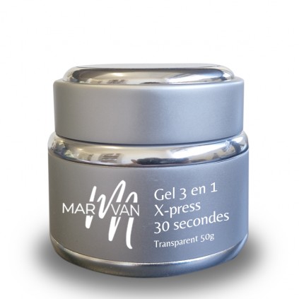 Gel 3 en 1 X-Press 30 secondes Transparent, 50g - Marvan