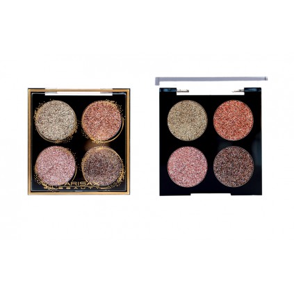 Palette yeux crème paillette fermée et ouverte