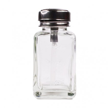 Flacon Pompe  en Verre et Tête Métalique, 180ml
