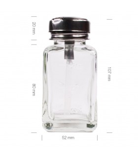 Flacon Pompe  en Verre et Tête Métalique, 180ml