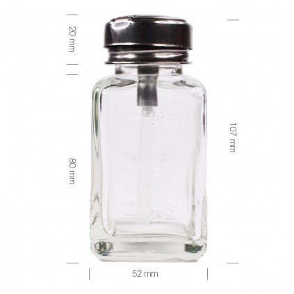Flacon Pompe  en Verre et Tête Métalique, 180ml