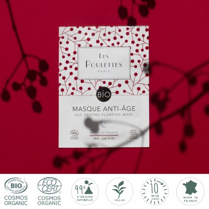 Masque Anti-Age Bio en Feuille Les Poulettes