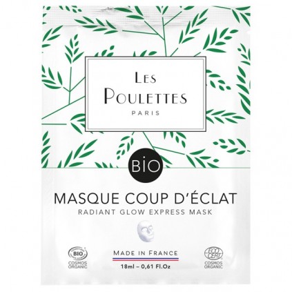 Masque Coup d'Eclat Bio en Feuille Les Poulettes