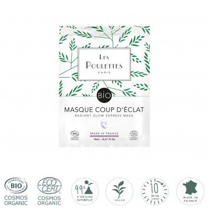 Masque Coup d'Eclat Bio en Feuille Les Poulettes