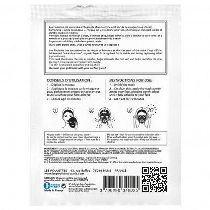 Masque Coup d'Eclat Bio en Feuille Les Poulettes