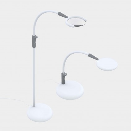lampe loupe blanche plate à leds , pied réglable